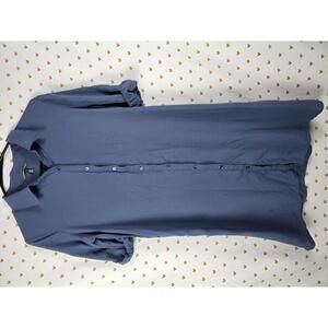 Victorias Secret Soft silky Button Up shirt Dress Blue XS